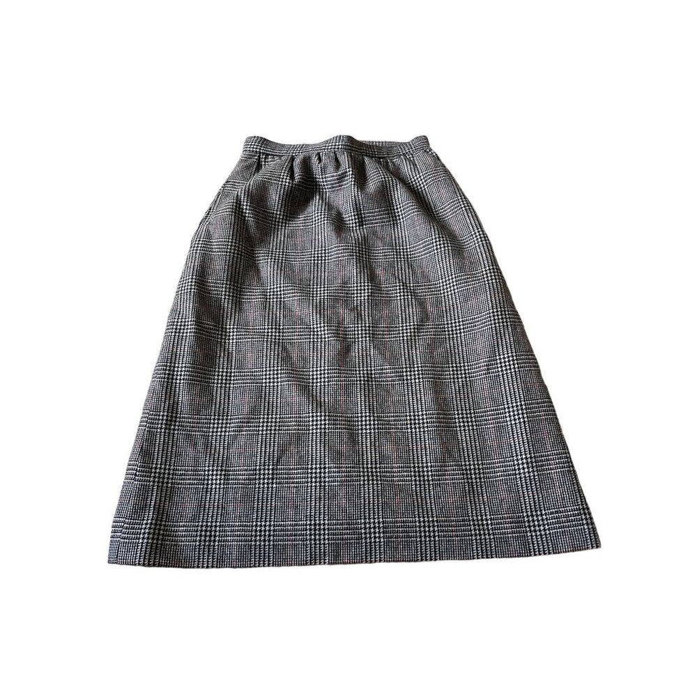 Vintage Women's Wool Polyester Midi Pencil Skirt Plaid Size 4/5 Nerdy Preppy